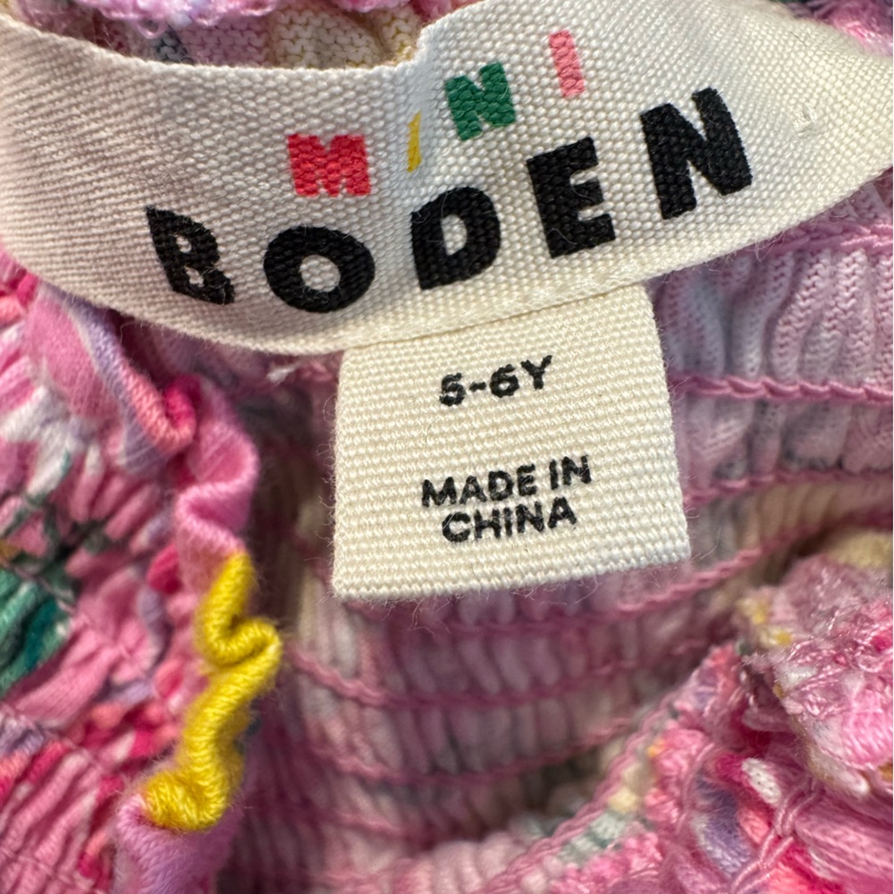 Mini boden super soft girls smocked dress with adorable lemon print - Picture 2 of 4